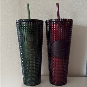 Starbucks Green and Red Tumbler Set